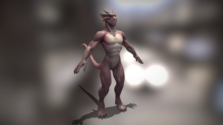 Humanoid reptile 3D Model