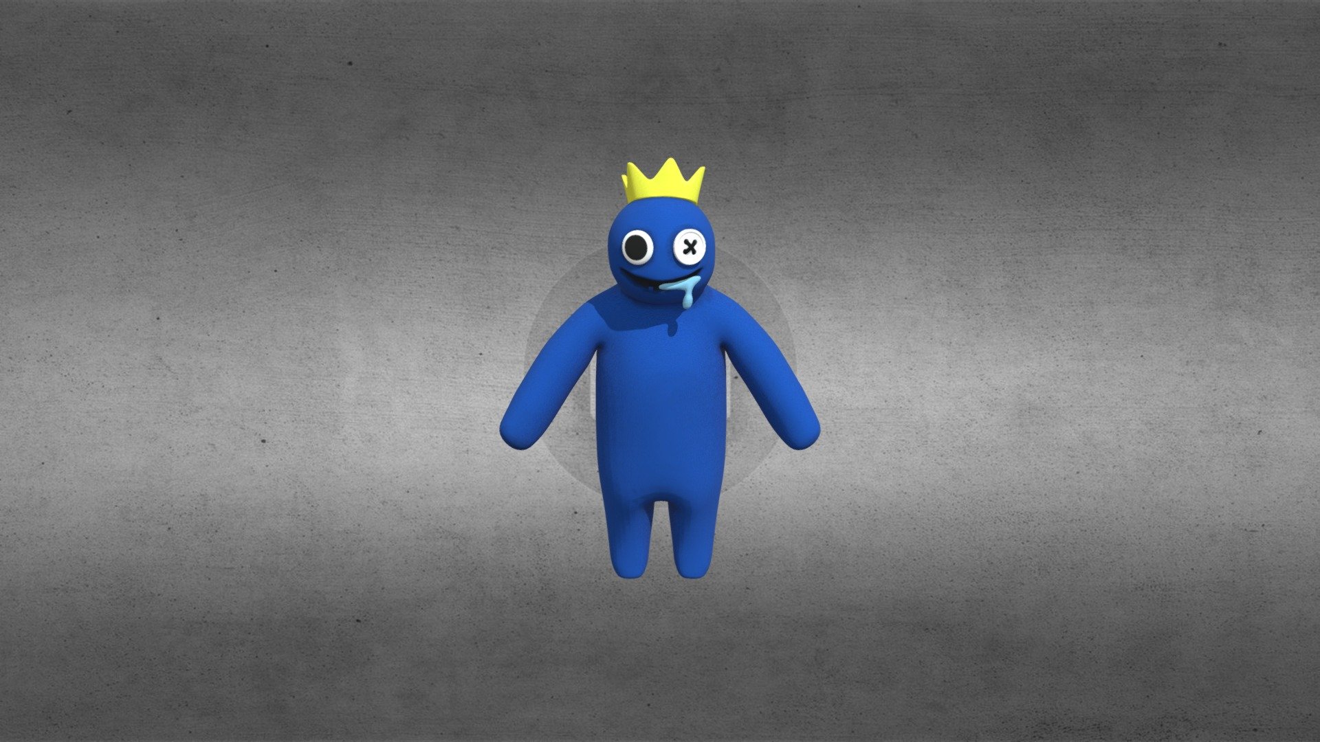 Blue from rainbow friends (rigged) - Download Free 3D model by yes