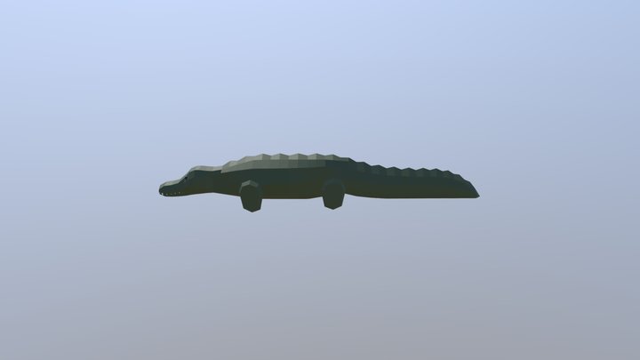 Low-poly Crocodile 3D Model