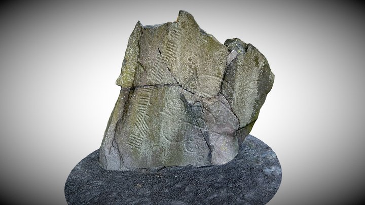 Brandsbutt Pictish Symbol Stone 3D Model