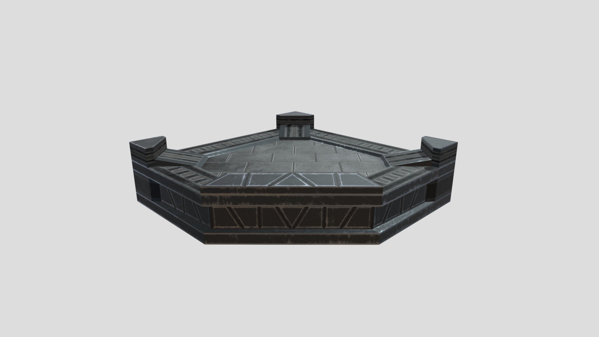 Medieval/Sci-Fi Platform - Corner Angle - Download Free 3D model by ...