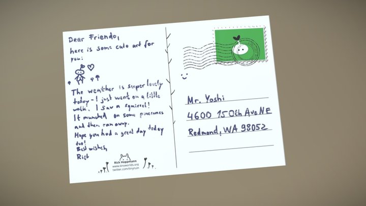 Postcard for a friend – Free 3D Model STL