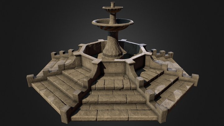 Stone Fountain 3D Model