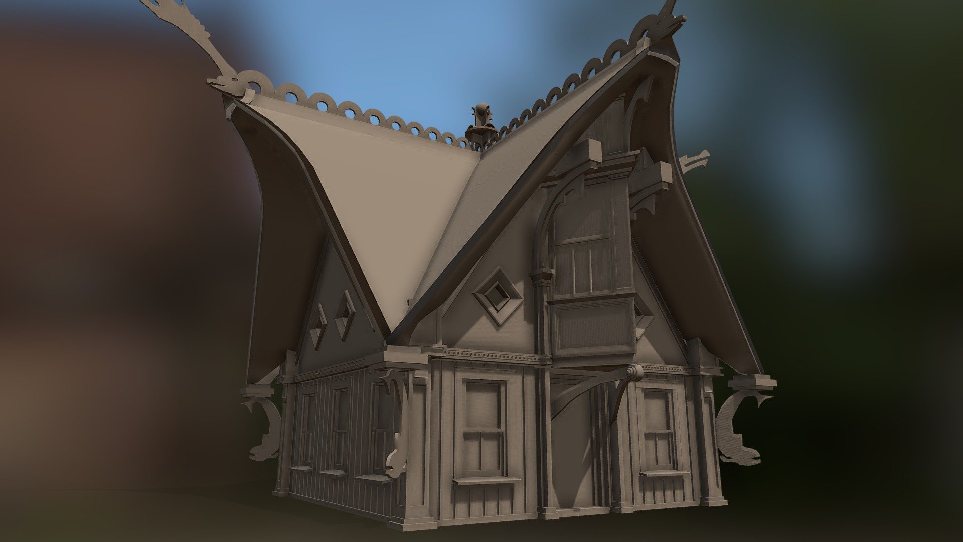 Scandinavian wooden house