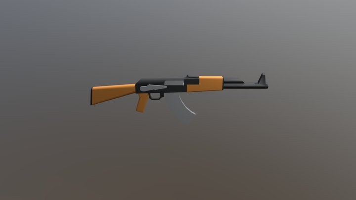 Ak 47 low poly 3D Model