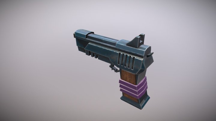 Stylished Pistol 3D Model