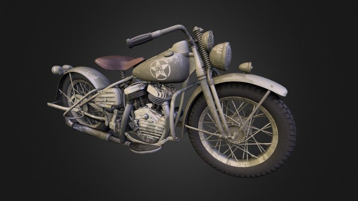 Vintage Motorcycle 3D Model