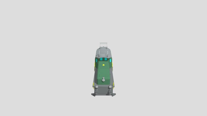 Low poly train Crocodile 3D Model