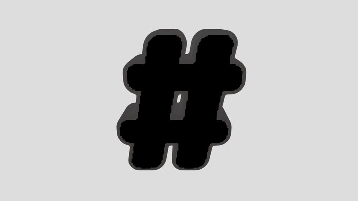 Hash Symbol Sign Stone Carved