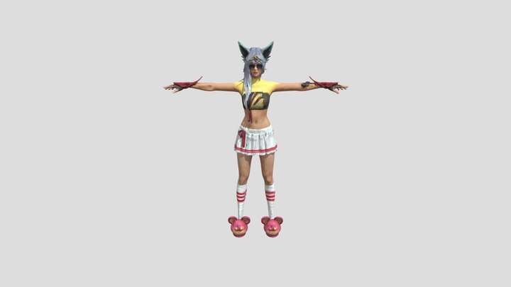 Skin do free fire feminina 3D Model
