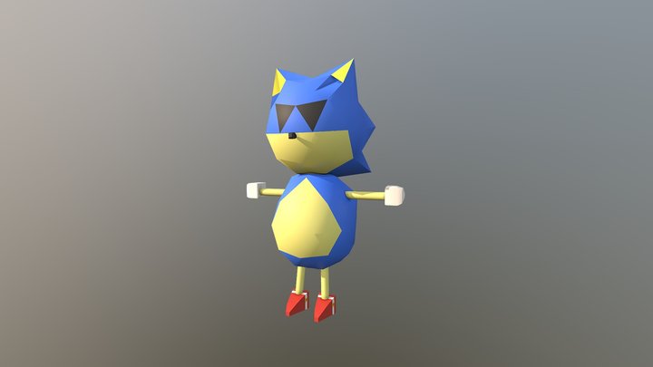 Sonic Low-Poly 3D Model