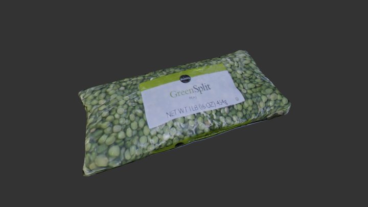 Green Split Peas Bag 3D Model