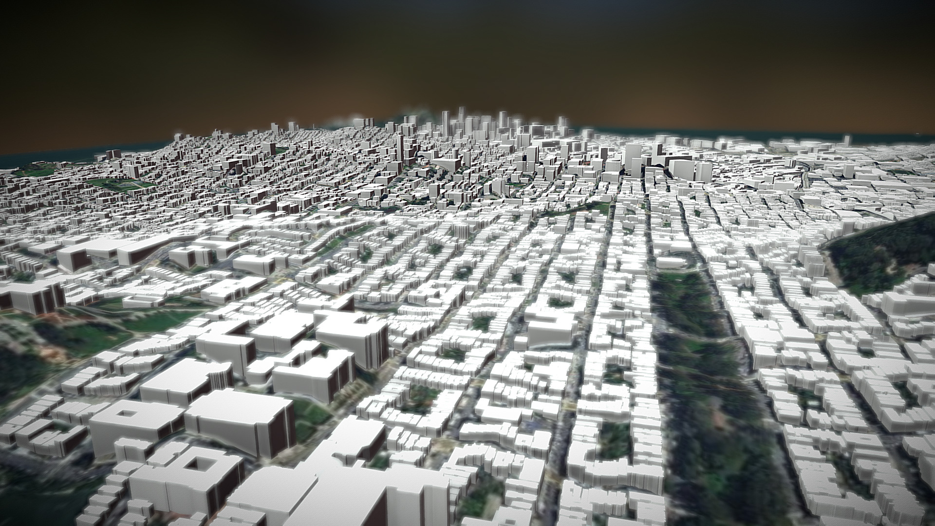3D model San Francisco (with OSM buildings) - This is a 3D model of the San Francisco (with OSM buildings). The 3D model is about aerial view of a city.