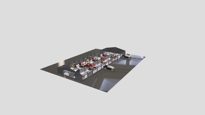 Factory Of Tractors 3D Model