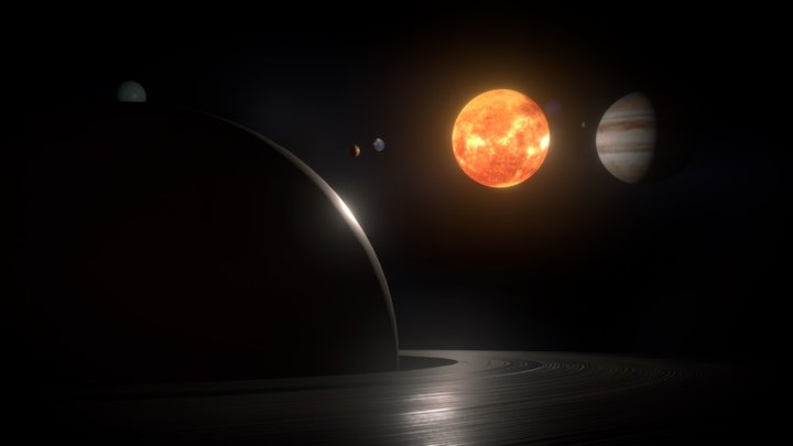 Animated Solarsystem 3D Model