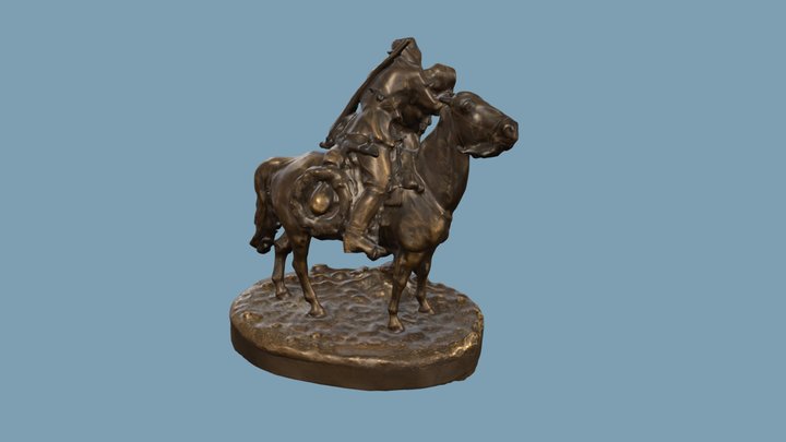 Bronzefigur eines Kosakenreiters 3D Model