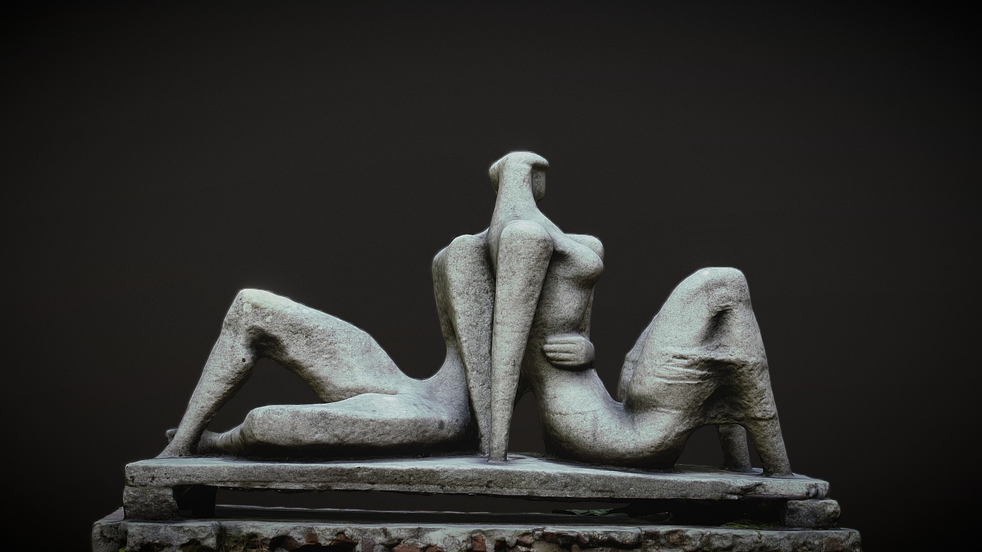 3D model Sculpture "Lovers" (Photogrammetry / Retopology) - This is a 3D model of the Sculpture "Lovers" (Photogrammetry / Retopology). The 3D model is about a statue of a man and a woman.