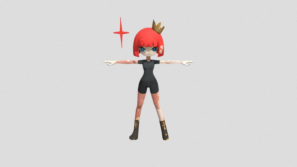 A cartoon girl with crown