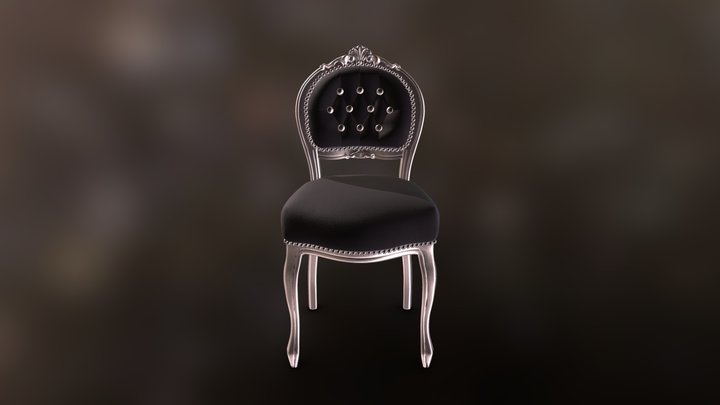 Luxury Baroque Dining Chair 3D Model