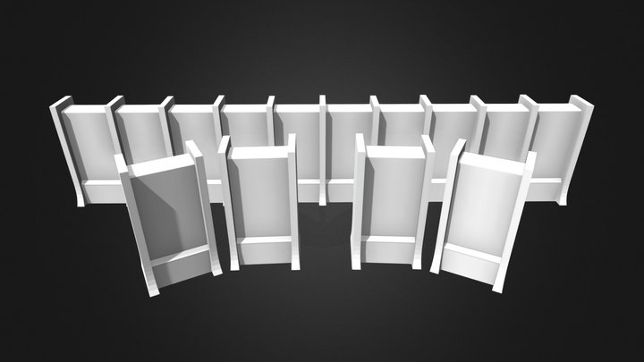 AoT Mauer Segmente Untexturiert 3D Model