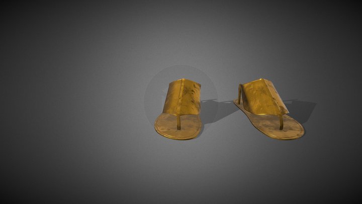Egyptian Golden Sandals 3D Model