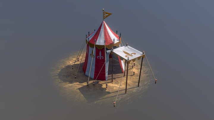 Medieval siege camp tent 3D Model