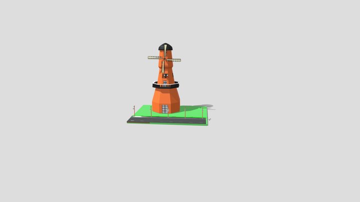 Lowpoly Windmill- Animated 3D Model