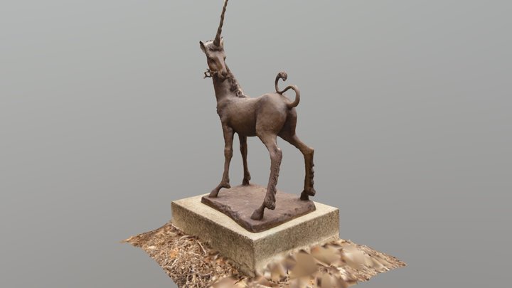 Unicorn in the Garden 3D Model