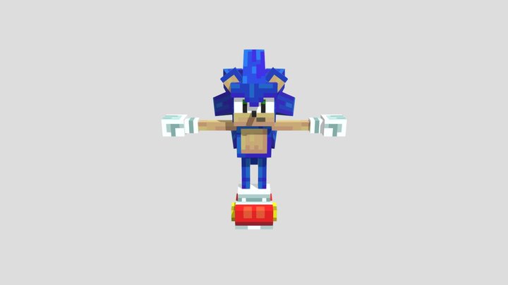 Sonic Minecraft 3D Model