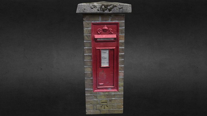 British Post Box and brick surround 3D Model
