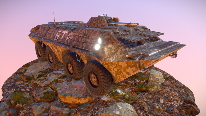 BTR 70 Desert Camo 3D Model