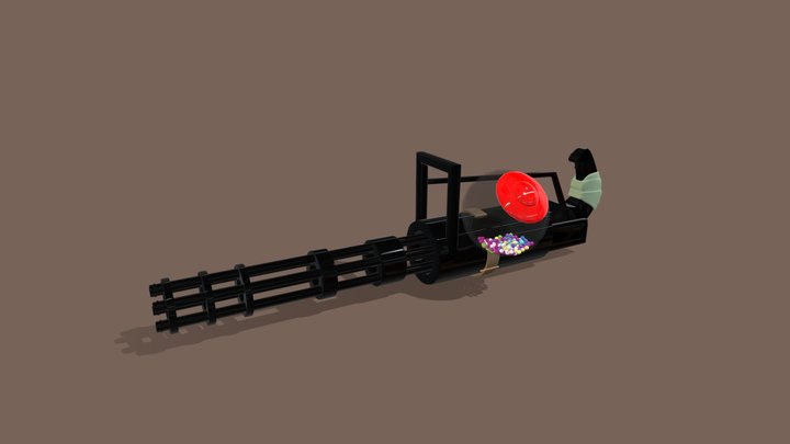Gum-ball Machine Gun 3D Model