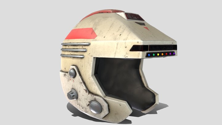 Space Retro Sci Fi Helmet 3D Model