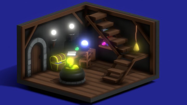 Isometric Witch Room 3D Model