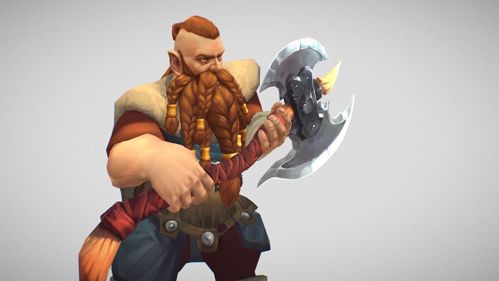 Dwarf warrior 3D Model