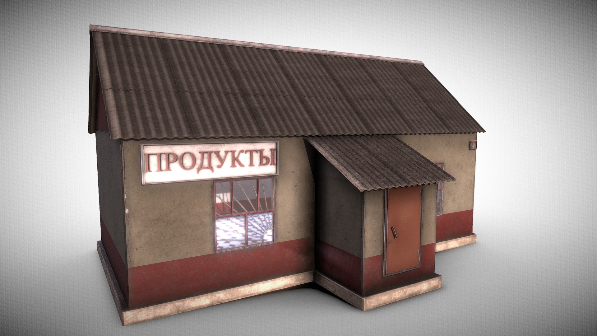 3D model Little Shop - This is a 3D model of the Little Shop. The 3D model is about a small wooden building.