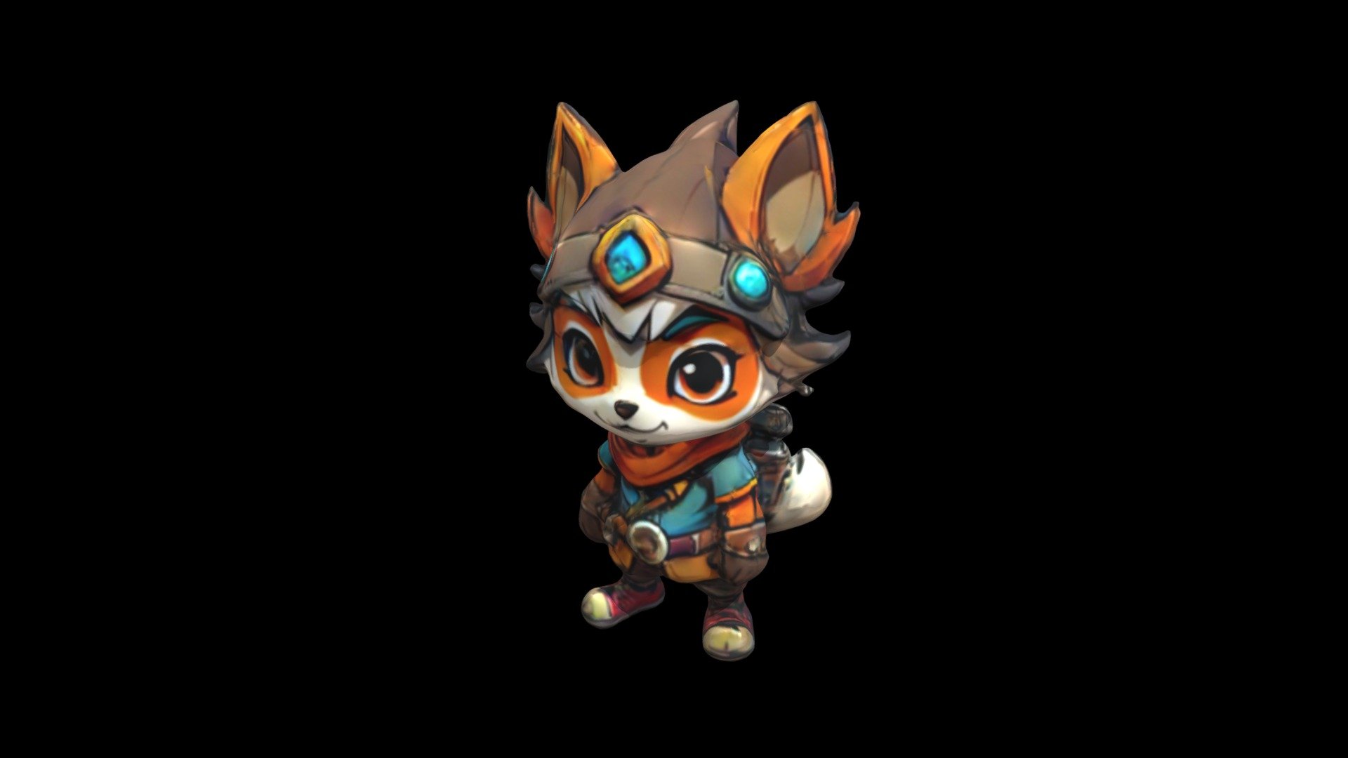 动漫卡通形象 Mini fox-like character wearing a cap, go - Download Free 3D ...