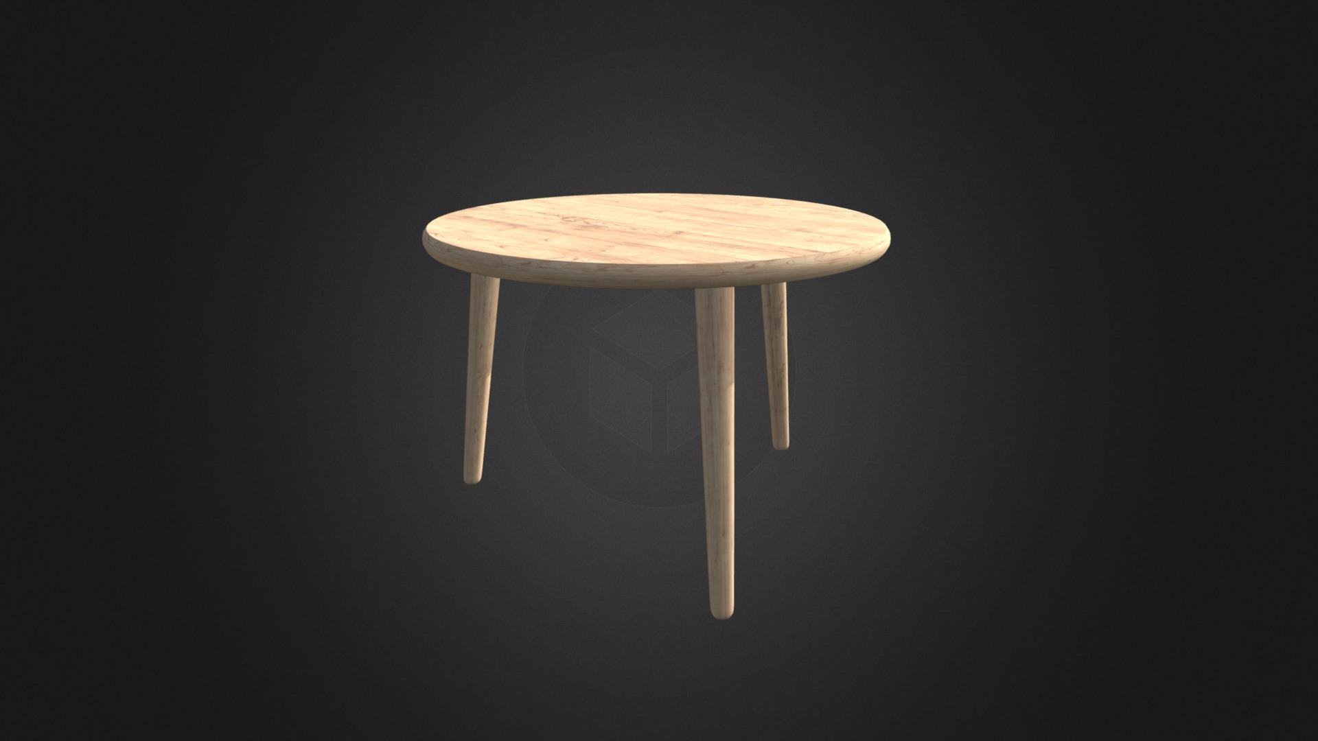 3D model Round Wooden Coffee Table - This is a 3D model of the Round Wooden Coffee Table. The 3D model is about a table with legs.