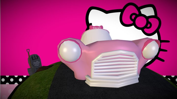Hello Kitty New York Old Taxi  3D Model
