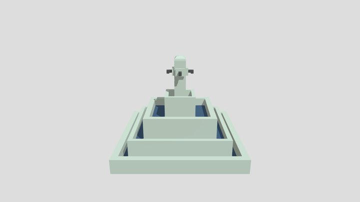 Simple Square Fountain 3D Model