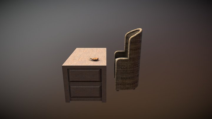 Desk and Chair 3D Model