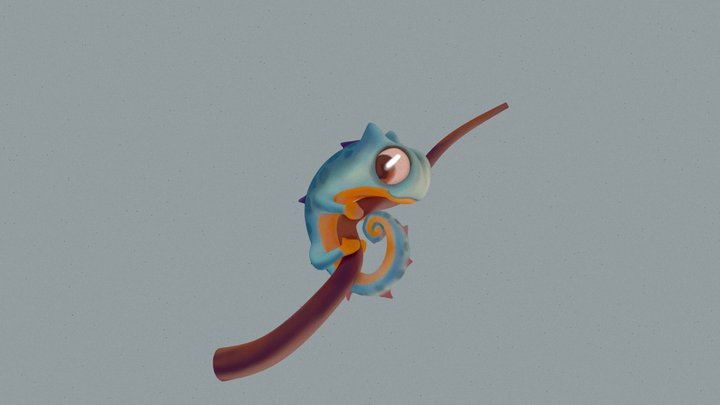 Tiny Chameleon 3D Model