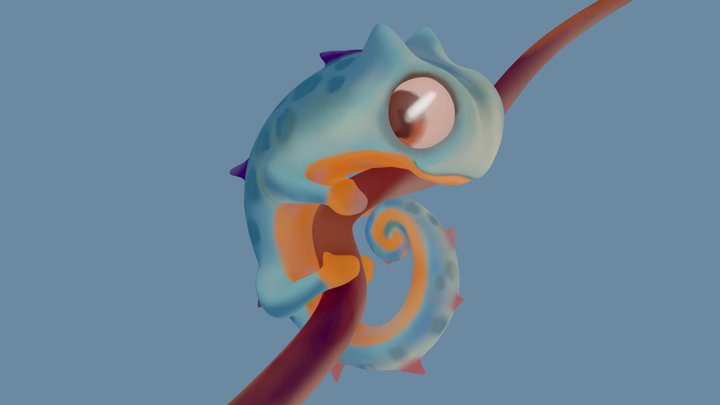 Tiny Chameleon 3D Model