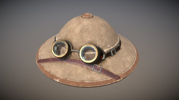 Weathered Pith Hat 3D Model