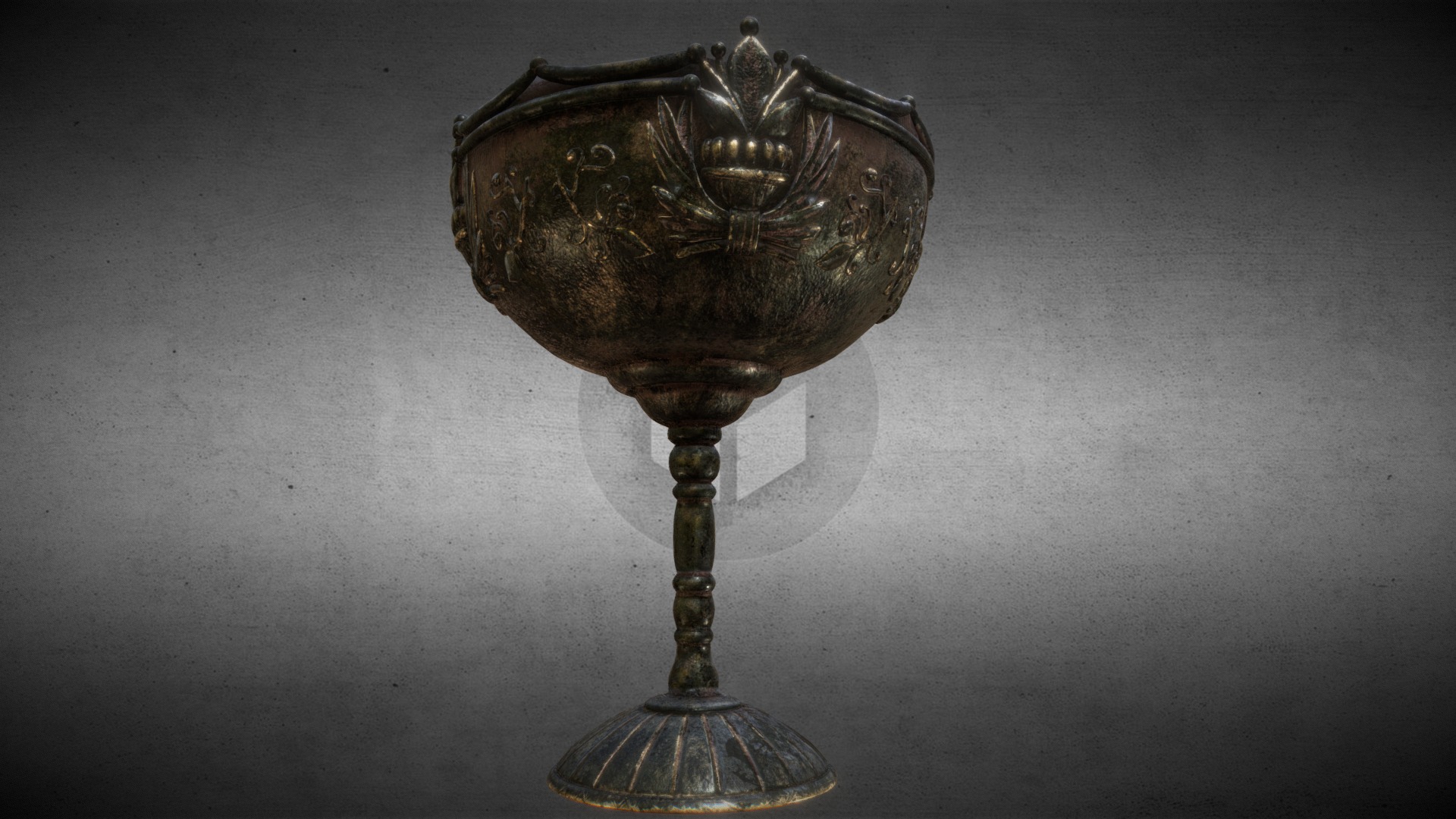3D model bronze vase - This is a 3D model of the bronze vase. The 3D model is about a gold and black trophy.