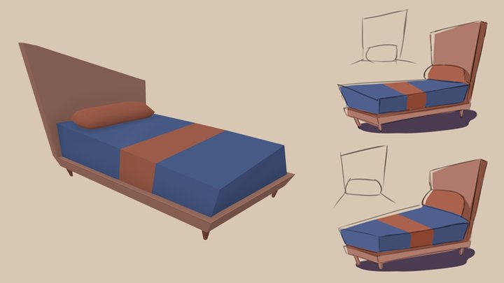 Single-bed 3D models - Sketchfab