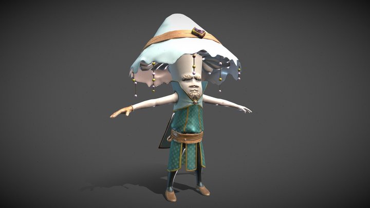 Mushroom Mage - Video game character 3D Model