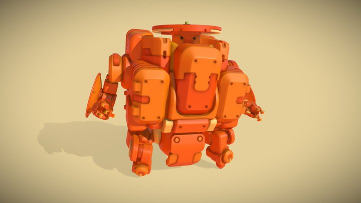 Fruity Machinas - Orange - Game-Ready Character 3D Model