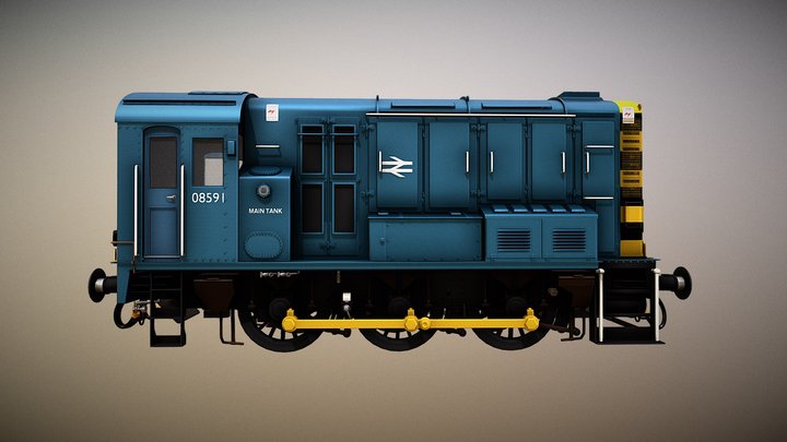 Train - British Rail Class 08 Rail Blue Livery 3D Model
