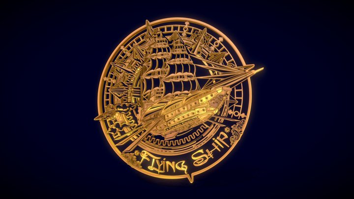 FlyingShipLogoFBX 3D Model